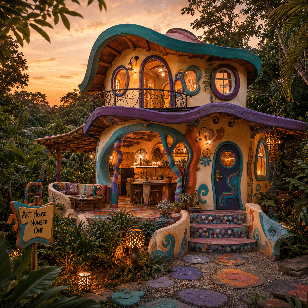 Artist-designed jungle house